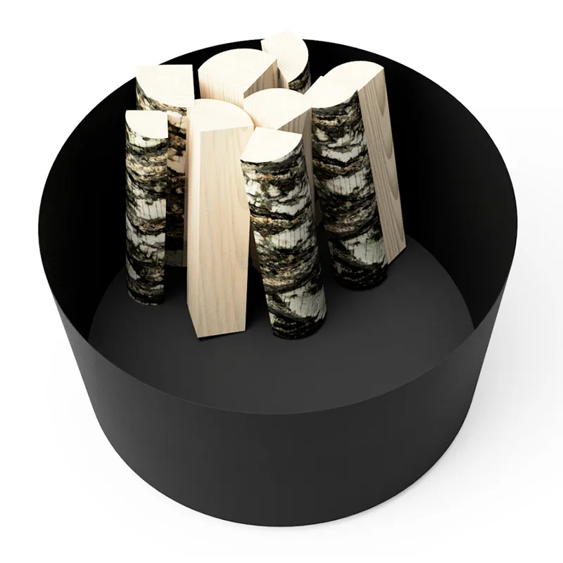 Penanam Luar Ruangan Bulat Logam Galvanis