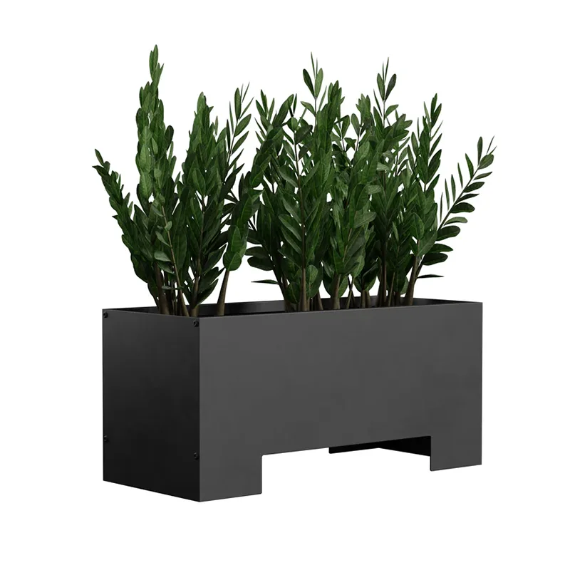 Penanam Luar Ruangan Persegi Panjang dengan Basis Terangkat